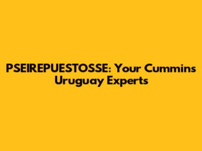 PSEIREPUESTOSSE: Your Cummins Uruguay Experts