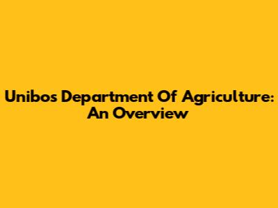 Unibo's Department Of Agriculture: An Overview